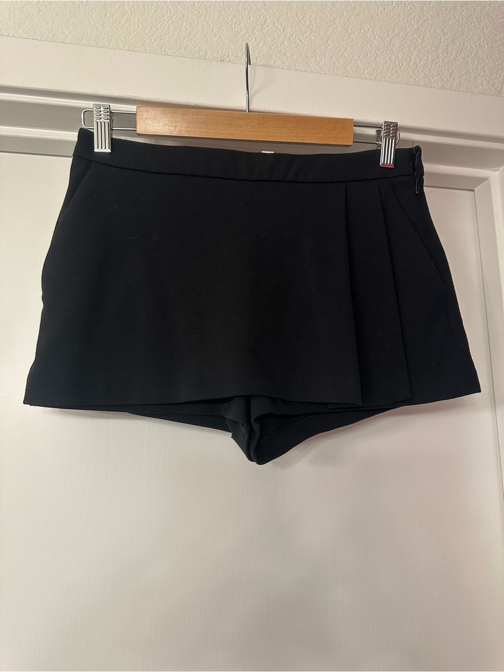 silence + noise Black Skort Shorts with Front Overlay